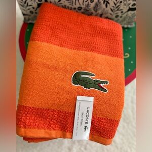 Lacoste Logo Bath Towel, 100% Cotton 30"x52"